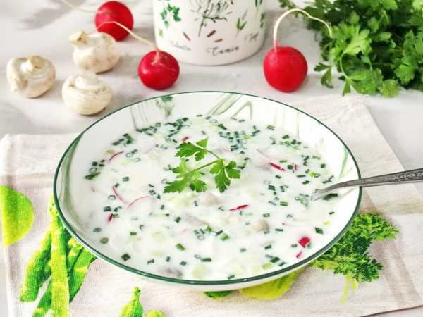 Окрошка с грибами