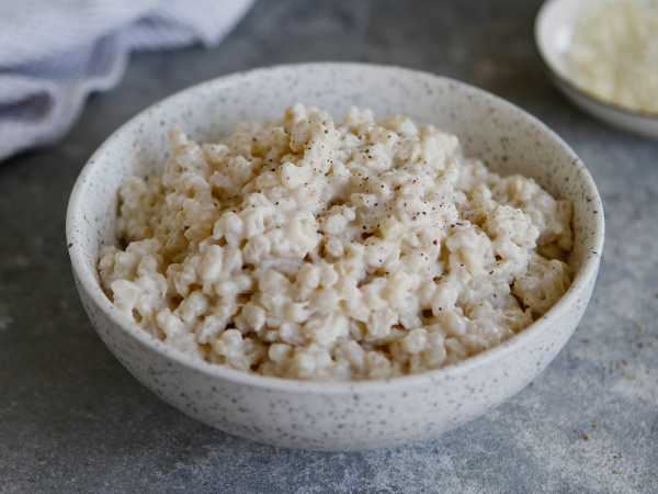 Перловка со сливками и сыром